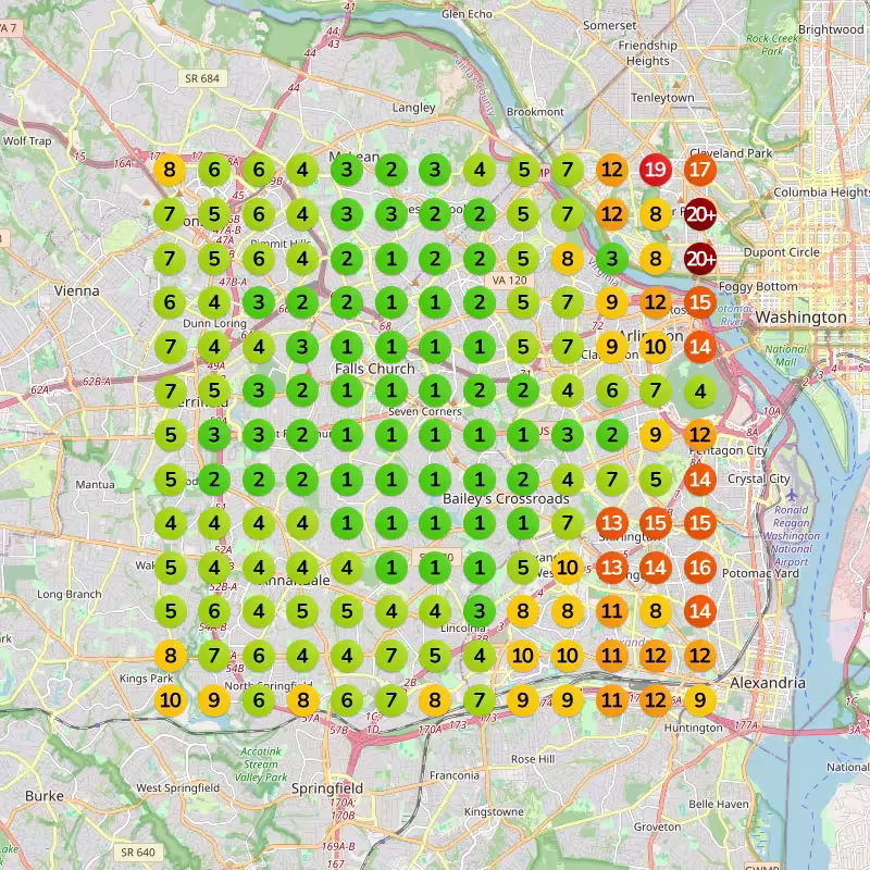 Map showing poor rankings in August