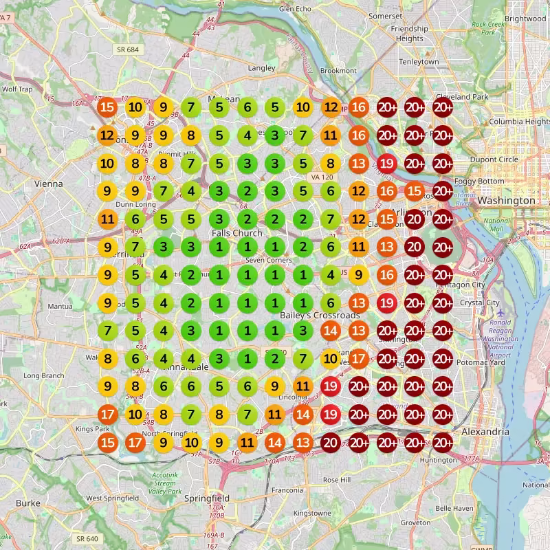 Map showing poor rankings in August